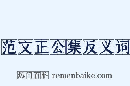 范文正公集反义词是什么意思的图片